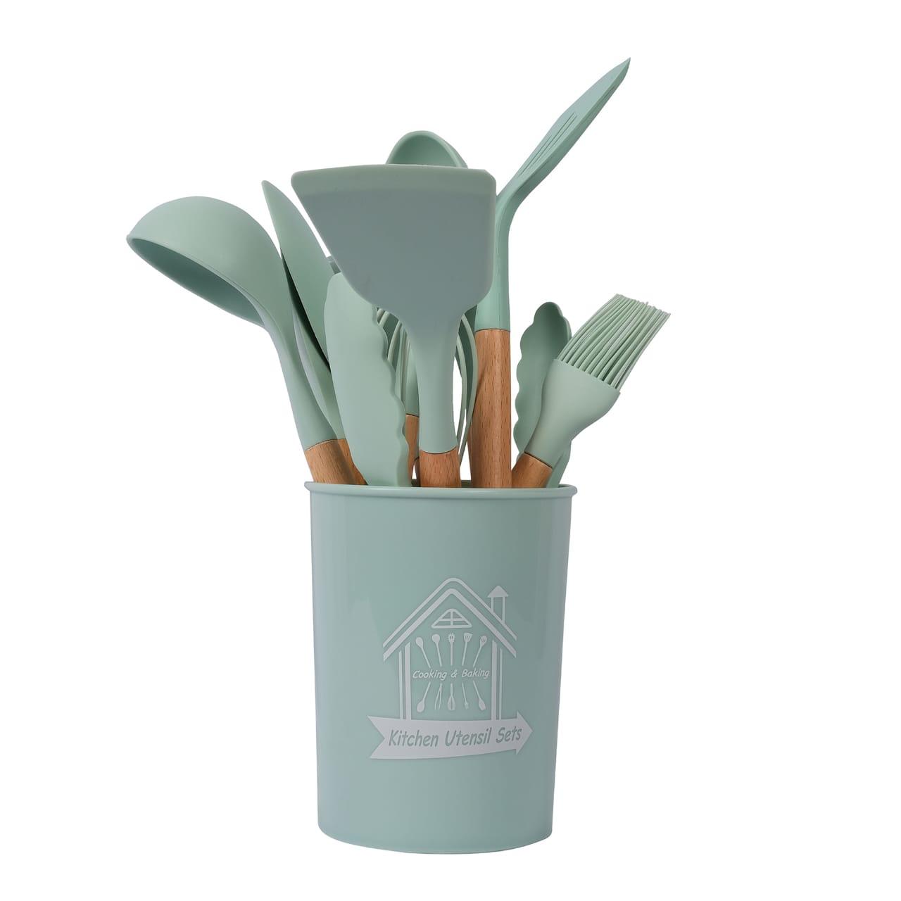 Kitchen Tools - Cooking Spoon Set with Wooden Handle 12 Pcs Kitchen Tools - Cooking Spoon Set with Wooden Handle 12 Pcs