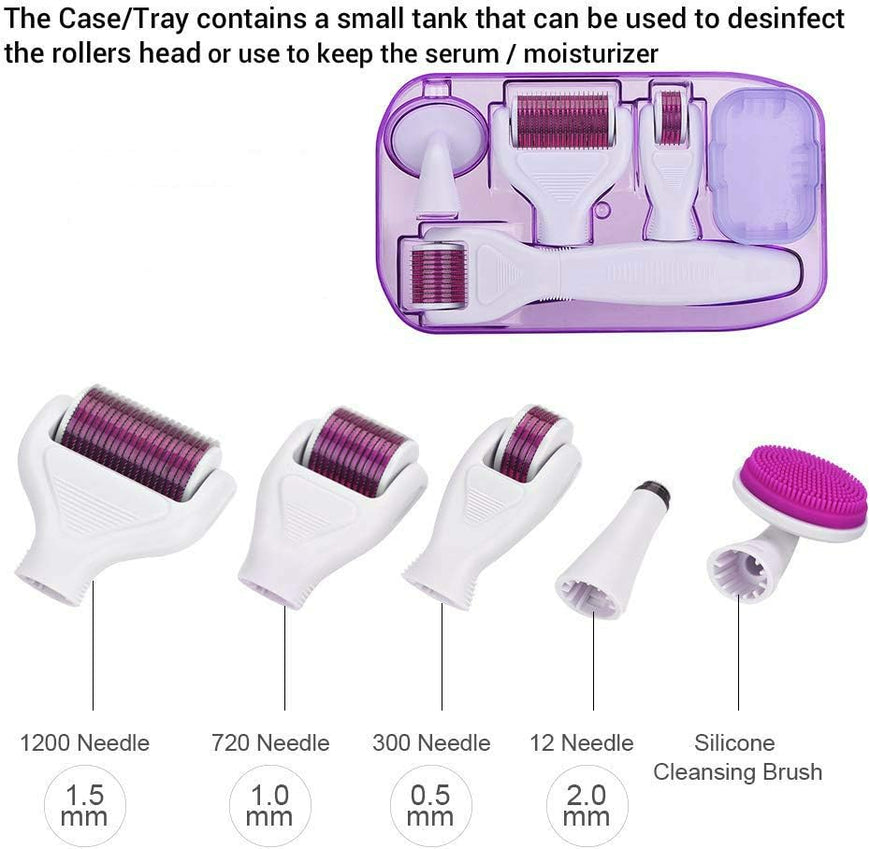 6-in-1 Derma Roller Kit | Titanium Micro Needles