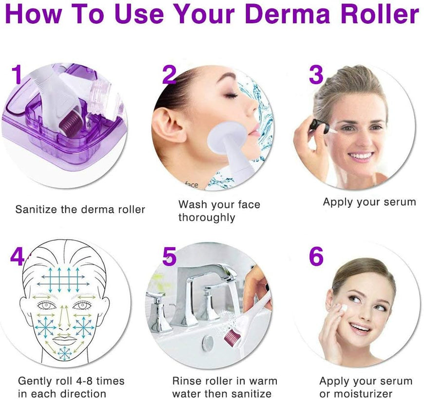 6-in-1 Derma Roller Kit | Titanium Micro Needles